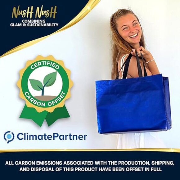 BLUE Gift Bags Extra Large Size –Set of 12 Reusable White Gift Bags With Handles - Picture 2 of 4